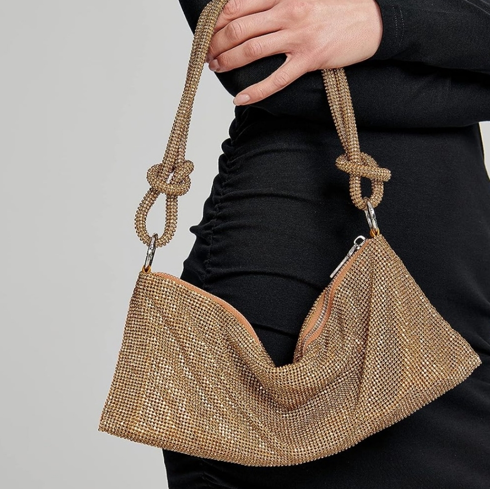 Gold Rhinestone Purse - Picture 6 of 10